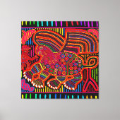 Kuna Indian Friendly Dragon Mola Canvas Afdruk (Voorkant)