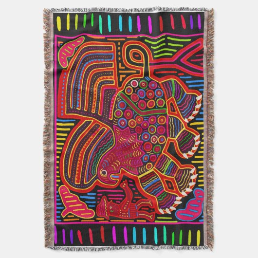 Kuna Indian Friendly Dragon Mola Deken (Voorkant Verticaal)