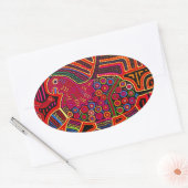 Kuna Indian Friendly Dragon Mola Ovale Sticker (Envelop)