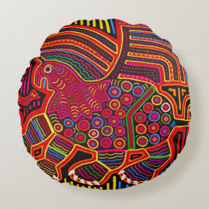 Kuna Indian Friendly Dragon Mola Rond Kussen