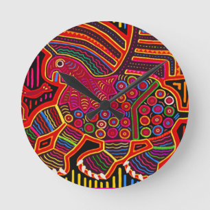 Kuna Indian Friendly Dragon Mola Ronde Klok