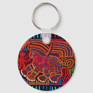 Kuna Indian Friendly Dragon Mola Sleutelhanger