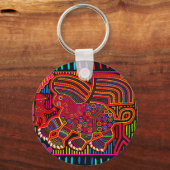 Kuna Indian Friendly Dragon Mola Sleutelhanger (Voorkant)