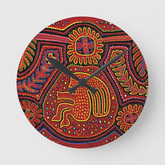 Kuna Indian Girl op een fiets Ronde Klok (Voorkant)