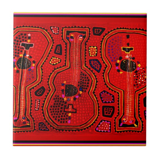 Kuna Indian Guitars Tegeltje (Voorkant)