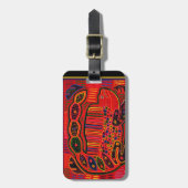 Kuna Indian Iguana Mola Bagagelabel (Voorkant verticaal)