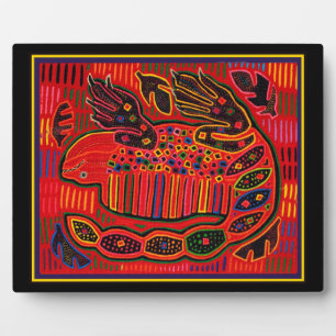 Kuna Indian Iguana Mola Fotoplaat