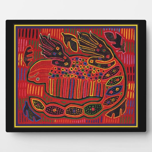 Kuna Indian Iguana Mola Fotoplaat (Voorkant)