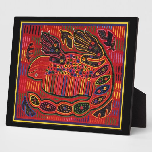 Kuna Indian Iguana Mola Fotoplaat (Zijkant)