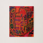 Kuna Indian Iguana Mola Legpuzzel (Verticaal)