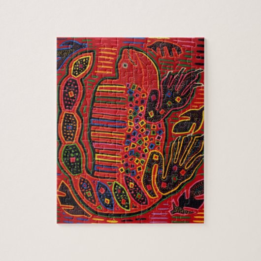 Kuna Indian Iguana Mola Legpuzzel (Verticaal)