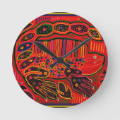 Kuna Indian Iguana Mola Ronde Klok (Voorkant)