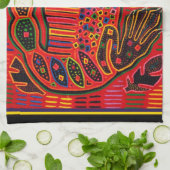 Kuna Indian Iguana Mola Theedoek (Gevouwen)