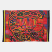 Kuna Indian Iguana Mola Theedoek (Horizontaal)