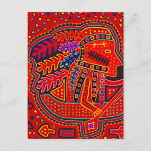 Kuna Indian Man in Canoe Briefkaart