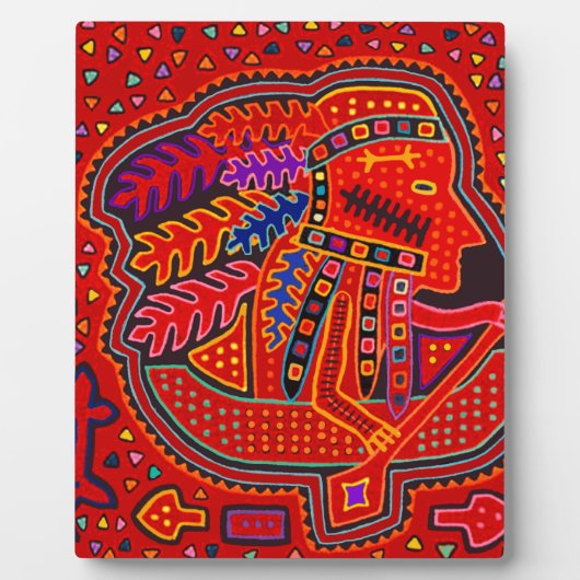 Kuna Indian Man in Canoe Fotoplaat (Voorkant)