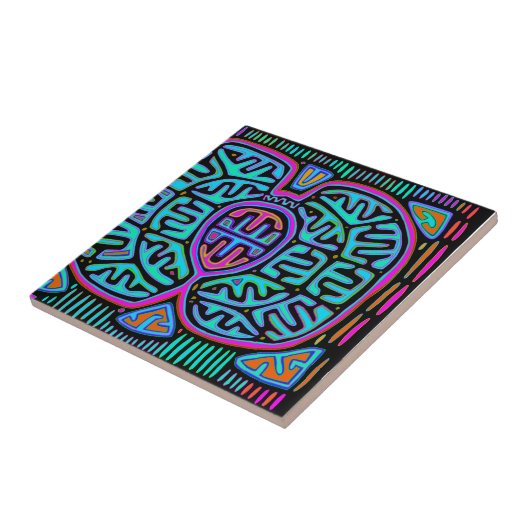 Kuna Indian Mariposa Tegeltje (Zijkant)