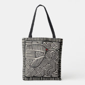 Kuna Indian Mola Black Bird Tote Bag (Achterkant)