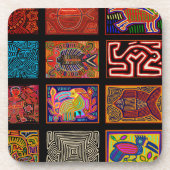 Kuna Indian Mola Collage Bier Onderzetter (Voorkant)