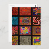 Kuna Indian Mola Collage Briefkaart (Voorkant / Achterkant)
