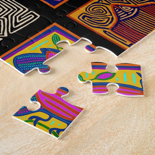 Kuna Indian Mola Collage Legpuzzel (Zijkant)