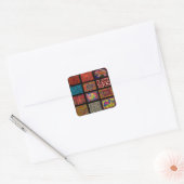 Kuna Indian Mola Collage Vierkante Sticker (Envelop)