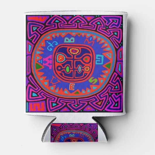 Kuna Indian Mola Compass Blikjeskoeler (Voorkant)