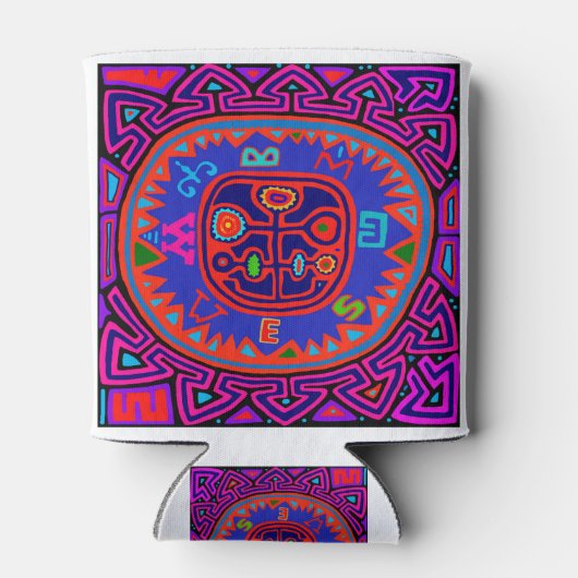 Kuna Indian Mola Compass Blikjeskoeler (Achterkant)