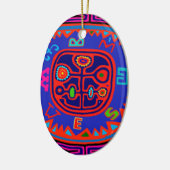 Kuna Indian Mola Compass Keramisch Ornament (Links)