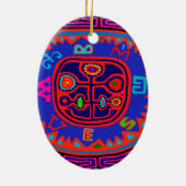 Kuna Indian Mola Compass Keramisch Ornament (Achterkant)