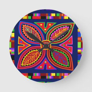 Kuna Indian Mola Flora Ronde Klok