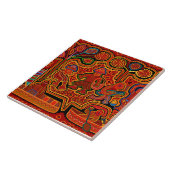 Kuna Indian Mola Men in Boats Tegeltje (Zijkant)