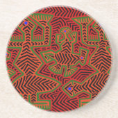 Kuna Indian Mola Spirits Zandsteen Onderzetter (Voorkant)