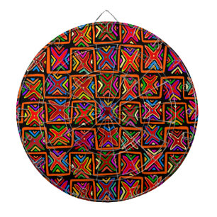 Kuna Indian Mola Stamversieringen - Rood Dartbord