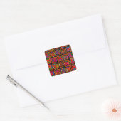 Kuna Indian Mola Stamversieringen - Rood Vierkante Sticker (Envelop)