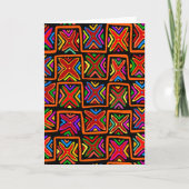 Kuna Indian Mola Tribal Checks - Red Kaart (Voorkant)