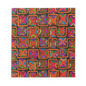 Kuna Indian Mola Tribal Checks - Red Notitieblok (Voorkant)