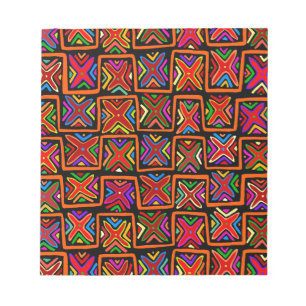 Kuna Indian Mola Tribal Checks - Red Notitieblok
