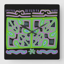 Kuna Indian Music Box Mola Wall klok