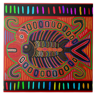 Kuna Indian Pescado Mola Tegeltje