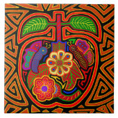 Kuna Indian Red Delicious Apple Ceramic Tile Tegeltje (Voorkant)