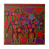 Kuna Indian Rodeo Cowboy Tegeltje (Voorkant)