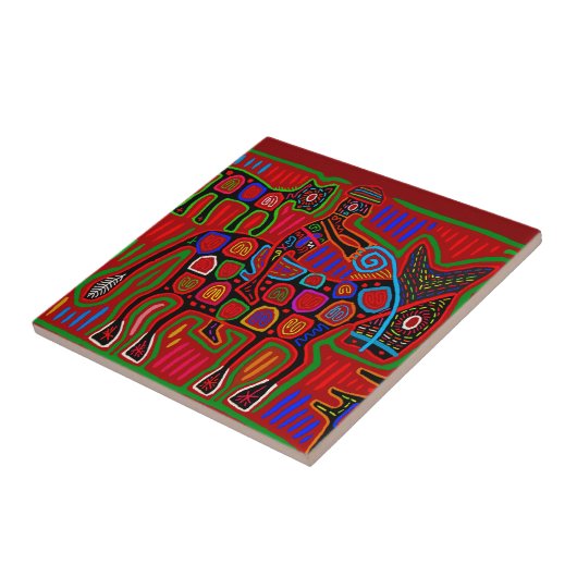 Kuna Indian Rodeo Cowboy Tegeltje (Zijkant)