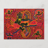 Kuna Indian Stork Bringing Baby Design Briefkaart (Voorkant)