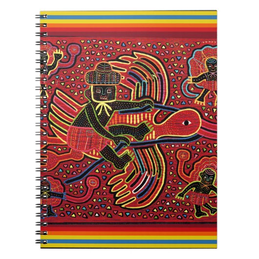 Kuna Indian Stork Bringing Baby Design Notitieboek (Voorkant)