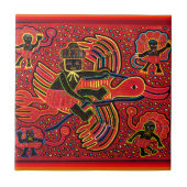 Kuna Indian Stork Bringing Baby Design Tegeltje (Voorkant)