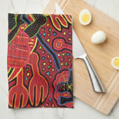 Kuna Indian Stork Bringing Baby Design Theedoek (Quarter Fold)