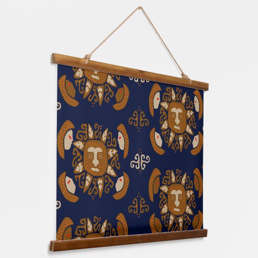 Kuna Indian Sun Gods Hangend Wandkleed (Gebogen)