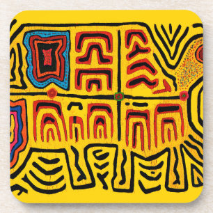 Kuna Indian Tribal Walking Turtle Drankjes Onderzetter