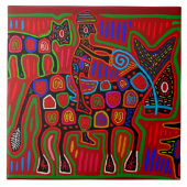 Kuna Indian Vaquero y Caballo Ceramic Tile Tegeltje (Voorkant)